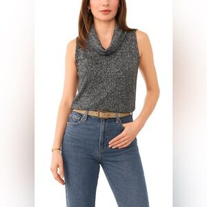 Vince Camuto Black & Grey Cowl Neck Sleeveless Top – Size XS